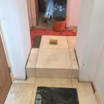Limestone floor tiling